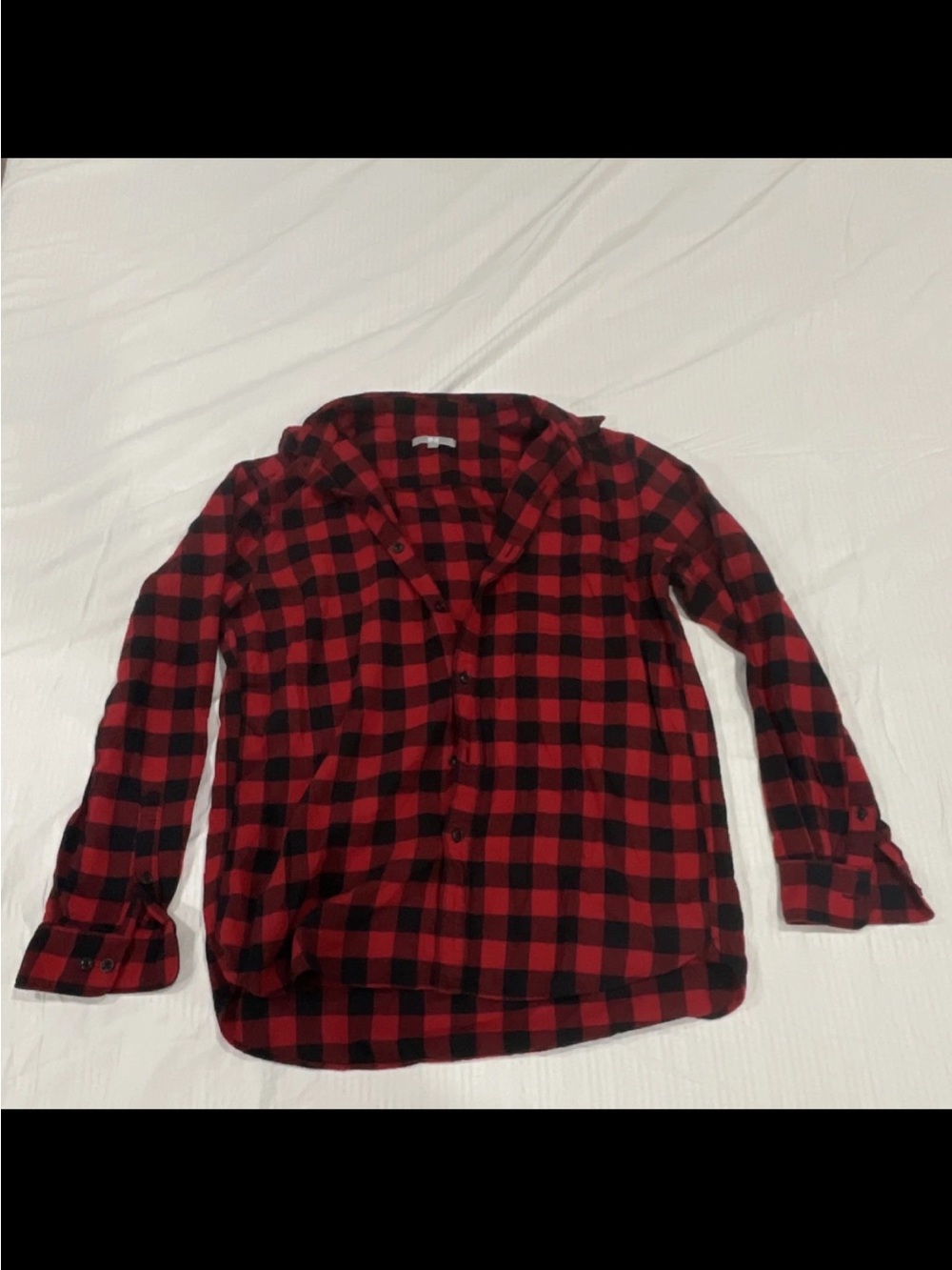 Uniqlo Red and Black Buffalo Plaid Button-Down Shirt - Men